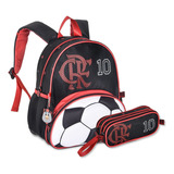 Mochila De Costas Com Estojo Duplo Flamengo Bolsa Futebol