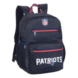 Mochila De Costas Esportiva Nfl Futebol Americano Patriots Cor Preto