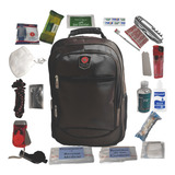 Mochila De Emergência Com Kit Essencial C 25 Itens Cor Preto
