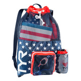 Mochila De Malha Tyr 40l Vermelha azul Marinho