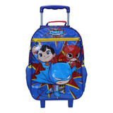 Mochila De Rodinhas G Escolar Super Friends Liga Da Justiça Cor Azul