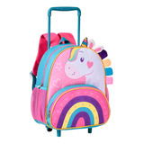 Mochila De Rodinhas Infantil Clio Pets Zoo Escolar Criança