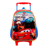 Mochila De Rodinhas Pequena Escolar Carros Disney Pixar Cor Água