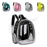 Mochila De Transporte Pet Visão 360 Panoramica Gato Cão Dog Cor Azul
