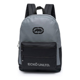 Mochila Dia A Dia Escolar Trabalho Resistente Reforçada Ecko Cor Cinza Desenho Do Tecido Lisa