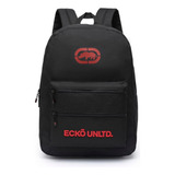 Mochila Dia A Dia Escolar Trabalho Resistente Reforçada Ecko Cor Preto Desenho Do Tecido Lisa