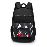 Mochila Ecko Masculina Escolar Faculdade Trabalho Notebook Cor Preto Com Vermelho E Branco Desenho Do Tecido Liso