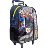 Mochila Escolar 16 Pol De Rodinha Liga Da Justiça