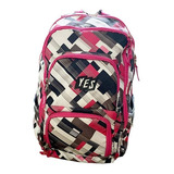 Mochila Escolar 2 Divisões Com Bolso Frontal Rosa Yes Mc2246