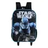Mochila Escolar Com Rodinhas Do Star Wars Guerra Na Estrelas Cor Azul-aço Desenho Do Tecido Vermelho Guerra Nas Estrelas