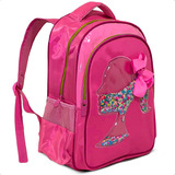 Mochila Escolar Costas Boneca Rosa Menina Infantil Grande