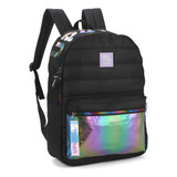 Mochila Escolar Costas Up4you Holográfica Larissa Manoela Cor Preto