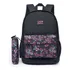 Mochila Escolar Feminina Onbongo Juvenil Reforçada Estojo Cor Preto Florido Desenho Do Tecido Lisa