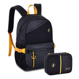 Mochila Escolar Free Fire Juvenil Costas Original Com Estojo