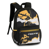 Mochila Escolar Free Fire Juvenil De Costas Original Clio