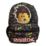 Mochila Escolar Genérica Juvenil Costa Cor Preto Design Roblox 30l