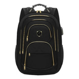 Mochila Escolar Grande Com Carregador Usb + Porta Fone Integ