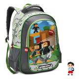 Mochila Escolar Iantil Barata Menina Menino Linda Cor Game Craft