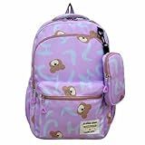 Mochila Escolar Infantil Feminina Menina Grande Impermeável Resistente Costas Confortável Passeio Escola Lazer Bolsa Reforçada Cor Lilás Rosa Preta Lilás 