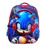 Mochila Escolar Infantil Sonic Reforçada Volta Aulas