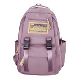 Mochila Escolar Juvenil Feminina Reforçada Grande Resistente Cor Rosa claro Desenho Do Tecido Lisa