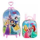 Mochila Escolar Lancheira Castelo Princesas Disney
