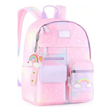 Mochila Escolar Meninas Reforçada Rosa Volta Aulas Infantil