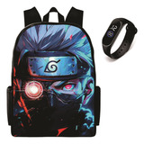 Mochila Escolar Naruto Infantil Bolsa Com Relogio Promoção