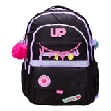 Mochila Escolar P Meninas Up4you Larissa Manoela Luxcel Cor Preto Desenho Do Tecido Lisa