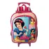 Mochila Escolar Princesas Disney Rodinhas G Meninas Infantil Cor Rosa Desenho Do Tecido M / S - Bia Rodas G