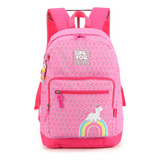 Mochila Escolar Reforçada De Costas Juvenil Up4you Cor Pink Ms46661up pk Desenho Do Tecido Unicórnio