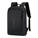 Mochila Escolar Slim Notebook Impermeável Reforçada Viagem Cor Preto Desenho Do Tecido Lisa Lebag
