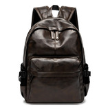 Mochila Executiva Couro Vintage Notebook Multifuncional Cor Marrom