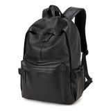Mochila Executiva Couro Vintage Notebook Multifuncional Cor Preto
