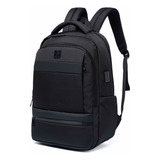 Mochila Executiva Faculdade Moderna Resistente Notebook Usb Cor Preto Desenho Do Tecido Lisa