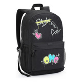 Mochila Feminina 18 Polegada Degrade Seanite Mj40514 Cor Preto Desenho Do Tecido Liso