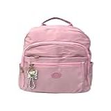 Mochila Feminina Casual Grande Bolsa Escolar Resistente Bolsa Para Notebook De Até 15 Polegadas Nylon Rosa 