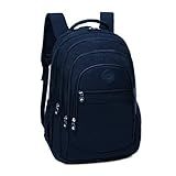 Mochila Feminina Escolar Para Dia A Dia Bolsa Grande Casual Espaço Notebook 15 Polegadas Porta Garrafa Estilo Casual Trabalho Faculdade Viagem AZUL MARINHO 