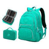 Mochila Feminina Escolar Resistente Faculdade Estojo Lindo