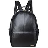 Mochila Grande De Couro Bovino Com Suporte Para Notebook Cor Preto