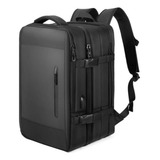 Mochila Grande Executiva Bordo Viagem Avião Notebook Premium Cor Preto Desenho Do Tecido Lisa