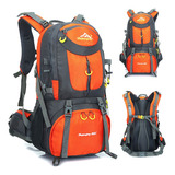 Mochila Impermeavel Trilha Camping Viagem Reforcada 50 L Cor Laranja Desenho Do Tecido Nylon