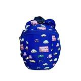 Mochila Infantil Com Guia De Segurança - Para Crianças De Até 5 Anos -Desenho Carrinho- Azul-