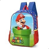 Mochila Infantil Costas Menino Super Mario Bros Nintendo Luxcel Licenciada Original Azul 