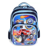 Mochila Infantil De Costas Masculina Escolar Grande Cor Azul claro