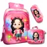 Mochila Infantil Escolar Kit Estojo Lancheira Grande Led