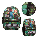 Mochila Infantil Masculina De Costas Minecraft