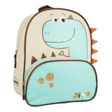 Mochila Infantil Menino Bichinho Pimpolho Cor Bege Desenho Do Tecido Dino