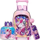 Mochila Infantil Menino Menina Escolar Mochilas Rodinha Mochila De Bordo Kit Casual Infantis RodinhasCabelo Colorido De Unicórnio
