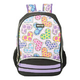 Mochila Juvenil Coraçãoes Romero Britto Lilás